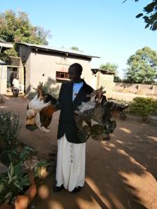 3 Grace with some of the Dowry! Eric had been keeping the chickens in George's Den