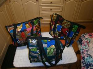 Large patchwork 'shopper', beautifully made with inside pocket and zip fastener. Suggested donation to St James in Uganda £15